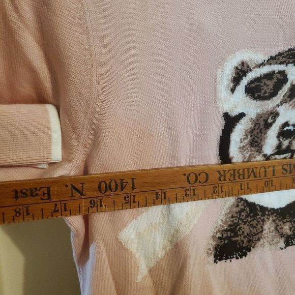 Lands end light weight pink sweater with a bear  size small NWT - Picture 4 of 8